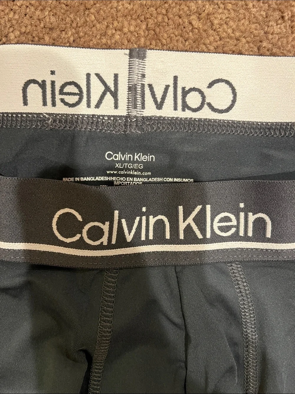 Calvin Klein Men's Boxer Briefs 3-Pack - Black, Gray, Charcoal. Size XL NWT